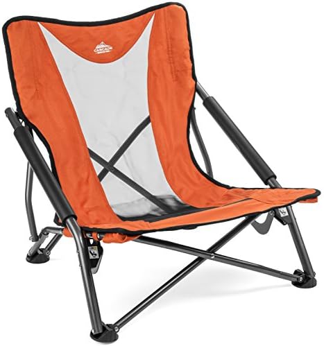 Cascade Mountain Tech Camping Chair - Low Profile Folding Chair for Camping, Beach, Picnic, Barbeques, Sporting Event with Carry Bag