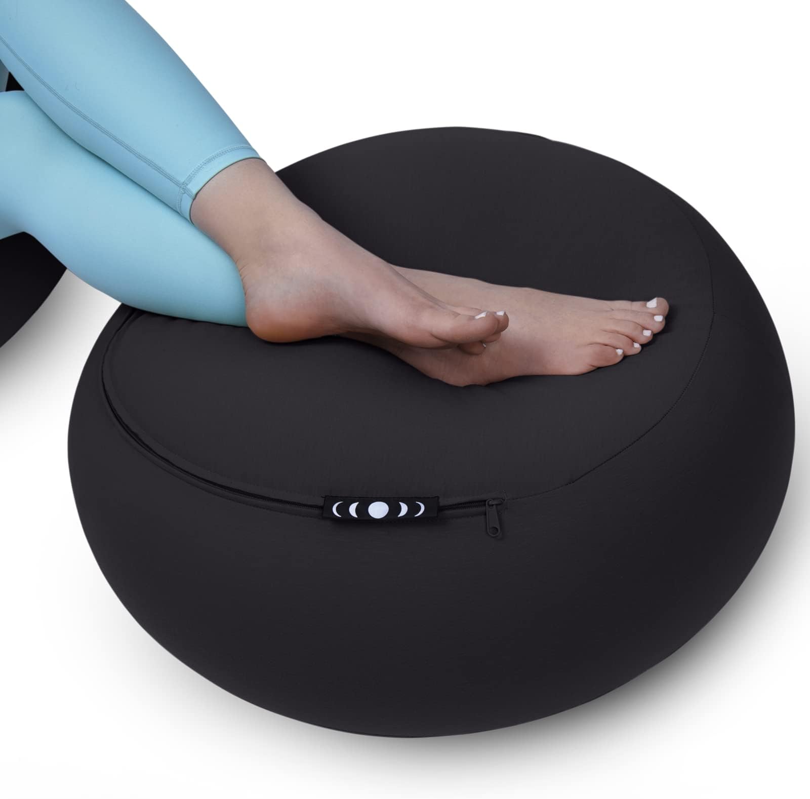 Moon Pod Lunar Lift Footrest for Bean Bag Chair - 20" x 8" Zero-Gravity Micro-Bead Stuffed for Stress, Relaxation & Comfort for Circulation (Charcoal)