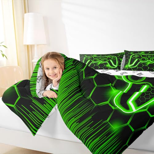 Edredón queen verde para dormitorios juveniles modernos y dinámicos 8