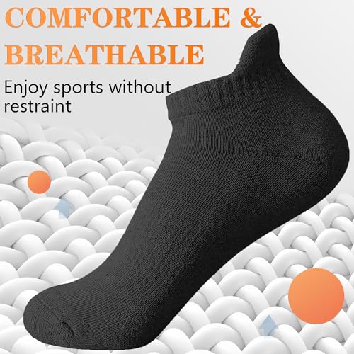 Image of Ankle Socks for Women and Men Heel Tab Athletic Socks Running Athletic Low Cut Tab Socks Sports No Show Sock 6 Pairs