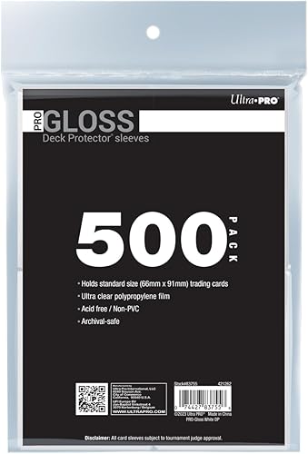 Vista 51 de Ultra PRO - Protector de cubierta estándar transparente PRO-Gloss de 500 unidades, protege y almacena tarjetas coleccionables, tarjetas deportivas