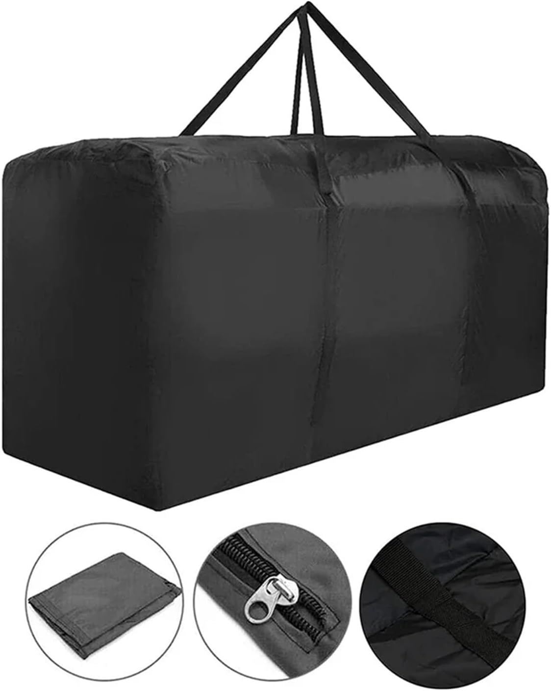 Large Waterproof Storage Handbag Cushion Storage Bag Garden Furniture Outdoor Large Handbag Storage Bag with Handle(122x39x55CM)
