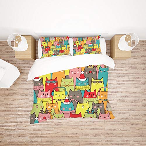 Housse de couette chat de Noël pour transformer la chambre pendant les fêtes
