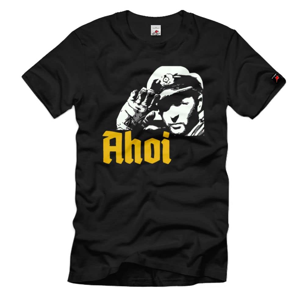 T-shirt commandant du capitaine de la marine AHOI U-Boot Noir M