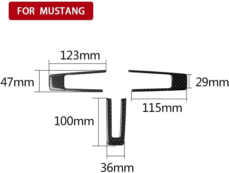 Carbon Fiber Steering Wheel Panel Decor Trim Cover Fit For Ford Mustang 2009-13