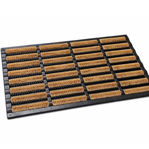 EDS Heavy Duty Coir Door Mat 45x75 cm Non Slip Indoor Outdoor Doormat Natural Coco Coir Dirt Trapper Shoe Scraper with Rubber Backing for Front Door Patio & Entrance (PACK OF 1)