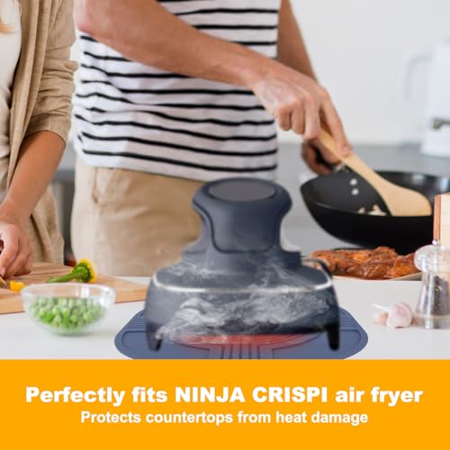 Air Fryer Trivets Silicone, Countertop Protection Heat-Resistant Non-Slip Hot Pads Reusable Kitchen Containers Accessories for Dishwasher-Safe Compatible with Ninja Crispi Air Fryer - Image 3