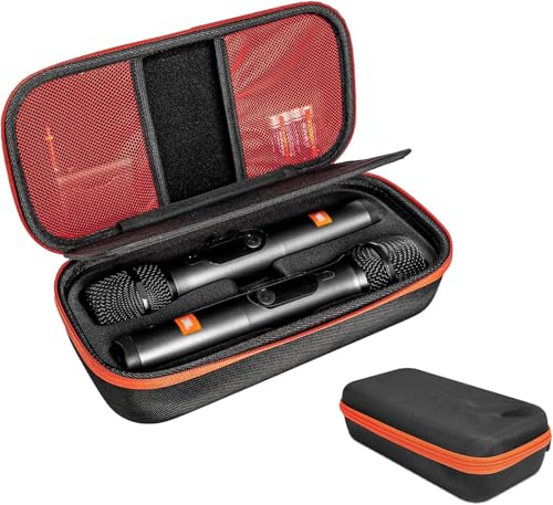 Estojo de Transporte de Microfone Duplo para Microfones Sem Fios, Caixa Universal para Microfone Sem Fio, Bolsa de Armazenamento de Viagem de Microfone Duplo Portátil para Receptor