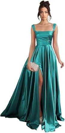 Prom Dresses 2025 Satin A Line Long Formal Dress for Women