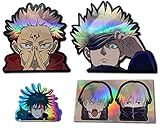  Holographische Jujutsu Kaisen Sticker  Sukuna, Yuji Itadori, Saroru Gojo, Megumi Fushiguro, Nobara Kugisaki