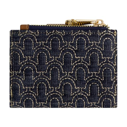 True Religion Women's Mini Wallet, Horseshoe Logo Small Compact Clutch Purse, Dark Denim, One Size3