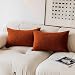 Kevin Textile Throw Pillows Cover, Cushion Covers for Chair/Sofa/Bed/Car, Comfortable Corduroy Striped, 12 x 20 Inches, Burnt Brick, Double Pieces