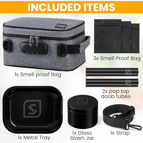 Smell Proof Bag with Lock | Odor Control Travel Organizer with Activated Carbon | Discreet & Secure Storage Case | Durable Design | 12-Month Warranty (Grey) - Image 5