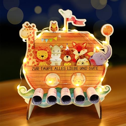 Taufgeschenke für Mädchen Jungen, Geldgeschenk Taufe, Arche Taufe Geschenk Holz, Sinnvolle Geschenke zur Taufe, Taufgeschenke Jungen Mädchen von Großeltern, Geschenk Taufe Patenkind