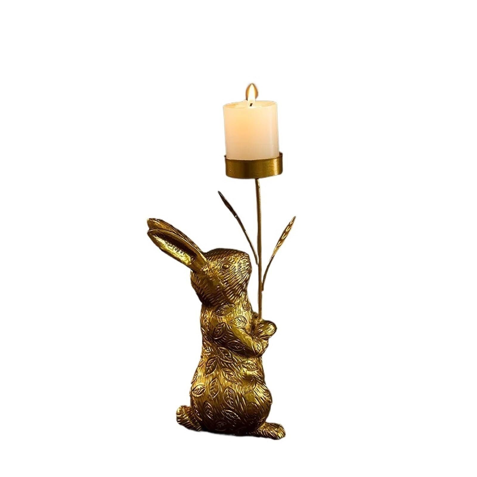 Candle Holders Rabbit Candle Holder Bunny Candlestick Home Living Room Dinner Table Decor(Color1)