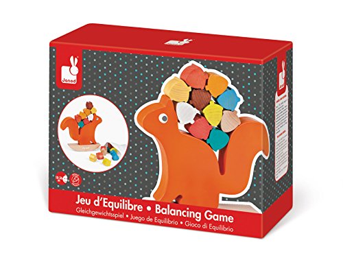 Janod - Nutty Balance Game - Wooden Early - Learning Balance Toy - Educational Game - Fine Motor Skills - 18 Months - J08126
