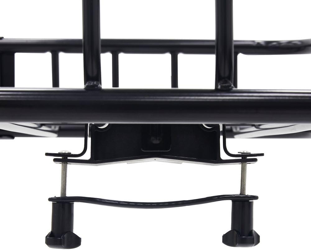 Elevate Outdoor Steel Roof Cargo Basket, XL, 150 lb Capacity, Black - Includes Wind Fairing and Secure Side Bars for Transporting Gear or Luggage