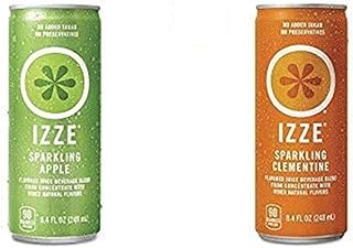 IZZE Sparkling Juice, Apple, AND IZZE Sparkling Juice, Peach, 8.4 Fl Oz (Pack of 24)
