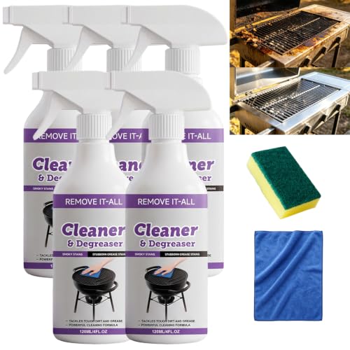 Spray Desengrasante Para Parrilla De Acción Rápida Y Resistente, Kit De Spray De Limpieza Para Parrilla De Barbacoa, Para Rejillas Y Cocinar Al Aire Libre, Removedor De Grasa (5 set)