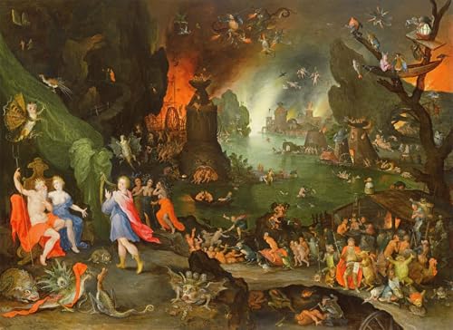 Peinture murale Orphée et Perséphone : une oeuvre d'art mystique pour grand salon