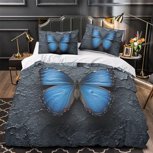 Linge de lit fermeture éclair pour enfiler facilement sa couette imprimé papillon - 4