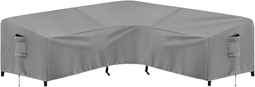 PureFit Funda de sofá modular para exteriores, impermeable, en forma de V, para patio, terraza, césped y patio trasero, 89 x 89 pulgadas, gris