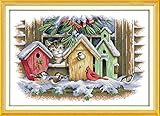 Joy Sunday Cross Stitch Kits 14CT Counted Bird House 21.6