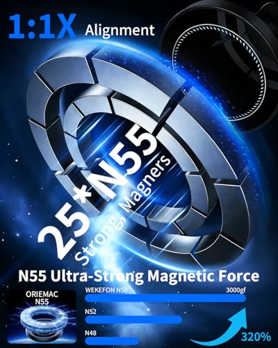 MagSafe Autohalterung 15W Handyhalterung Auto mit Ladefunktion, Magsafe Ladegerät Kfz Magnet Wireless Car Charger mit Vakuum Saugnapf für iPhone 17 16 15 14 13 12 Serie