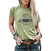 Hippie-Soul-T-Shirt-Womens-Graphic-Tee-Vintage-Shirt-Hippy-Gifts-Tops-Short-Sleeve-Clothing BLANCHES Women Summer Tops 2023 Vintage Graphic Tee Hippy Soul Tops Crew Neck Short Sleeve Casual Tees Green