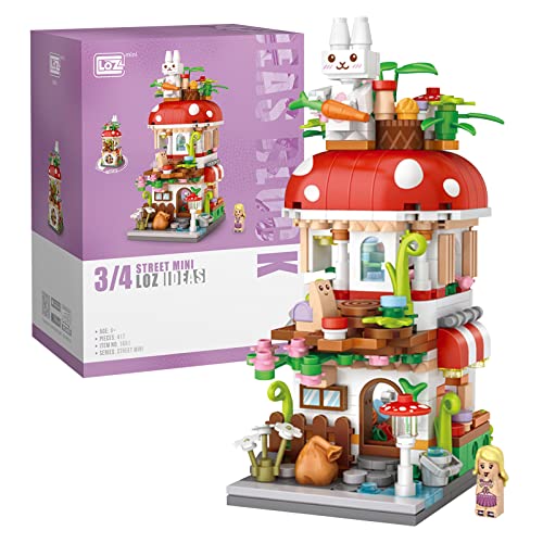 MEIEST Mini City Shop Street View Building Blocks Model Set,Simulation Architecture Collection Particle Construction Building Bricks Toy,Home Decoration,14+(Mushroom)
