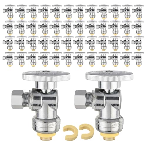 Image of 50Pcs EFIELD 1 /2 inchPush x 3 /8 inchOD Push-Fit Angle Stop Valve(PF-VALVE028-50)