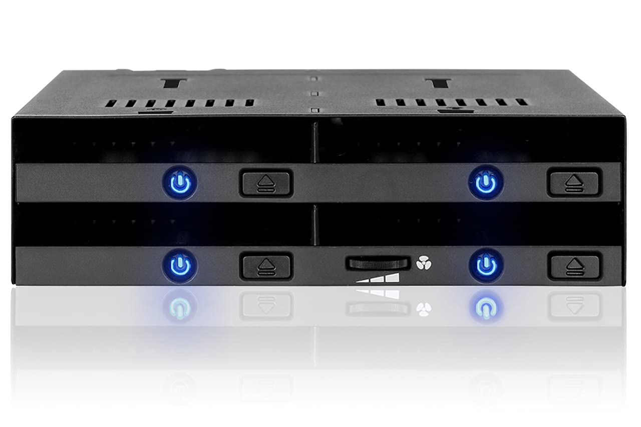 Icy DockMB014SP-B - Strapless Dock for 1x 5.25 Inch Bay Black 4x 2.5" SATA/SAS (Ejector)