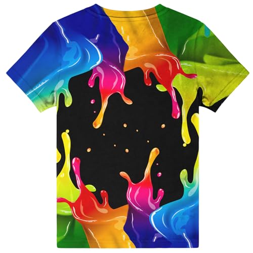Image of Hgvoetty Boys Girls Graphic T-Shirts Kid 3D Casual Tops Tees for 6-16 Years | Youth Novelty Shirts, Bright Eye-Catching Design, Lightweight and Soft Material, Suit for Daily Sport, Party and School Wear