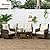 Outsunny 4 Piece PE Rattan Outdoor Patio Furniture Set, Wicker Conversation Set with 2 Swivel Rocking Chairs, 2-Tier Glass Table and Loveseat for Garden, Patio, Poolside, Cream White