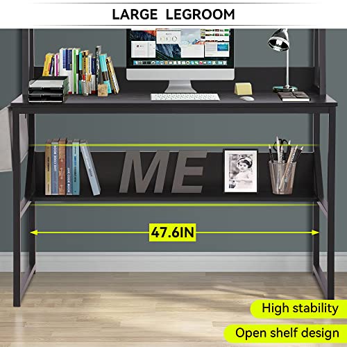 Louvixa Desk With Hutch, Computer Desk With Shelves For Home Office Small Space, Multipurpose Industrial Wood Desk Workstation With Metal Frame For Pc Laptop #TOP6