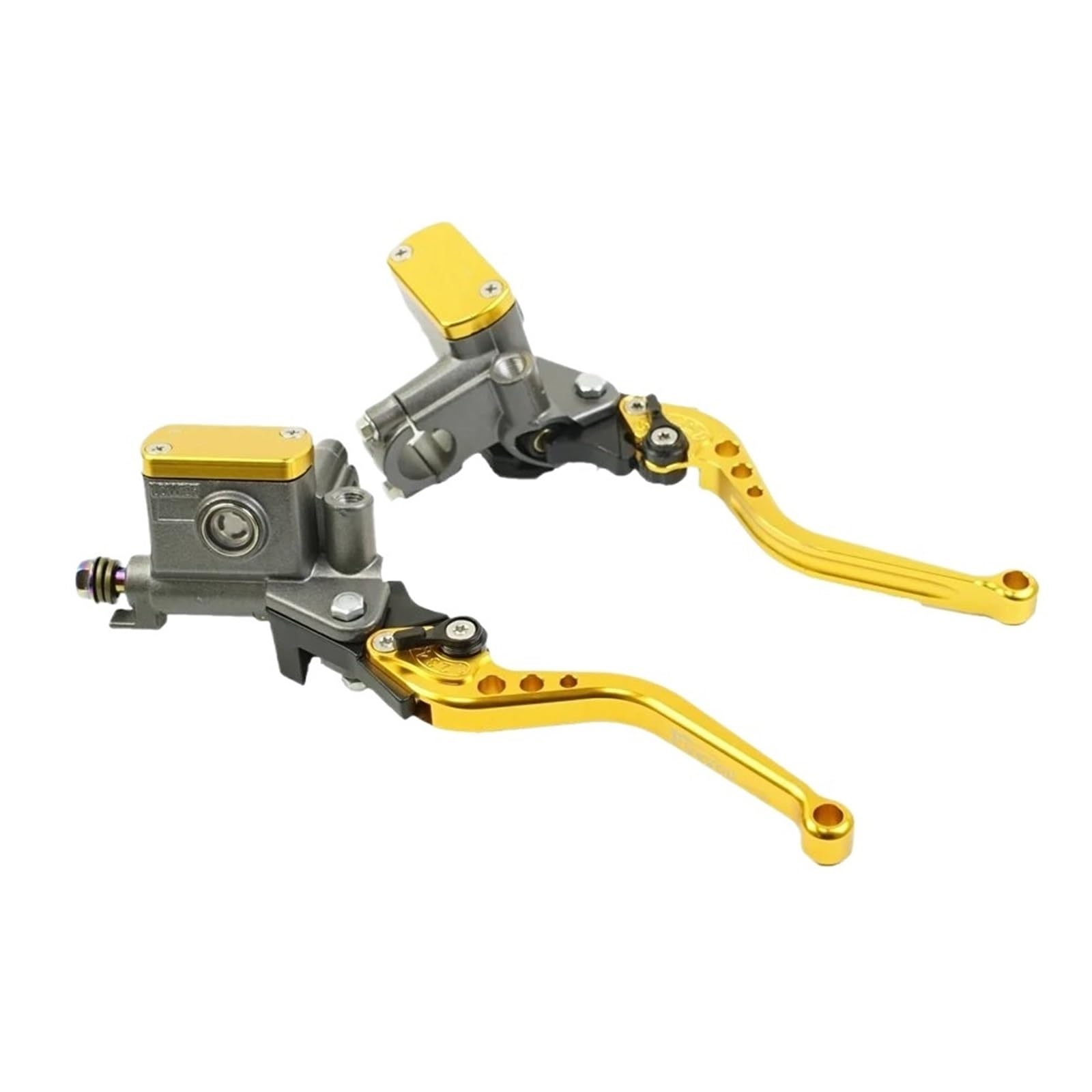 Hguvsjd Yellow Longer 14Mm Piston Universal Motorcycle Master Cylinder Lever Brake Hydraulic Clutch Pump 1 Pair Motorcycle Brake Lever(Yellow Longer)