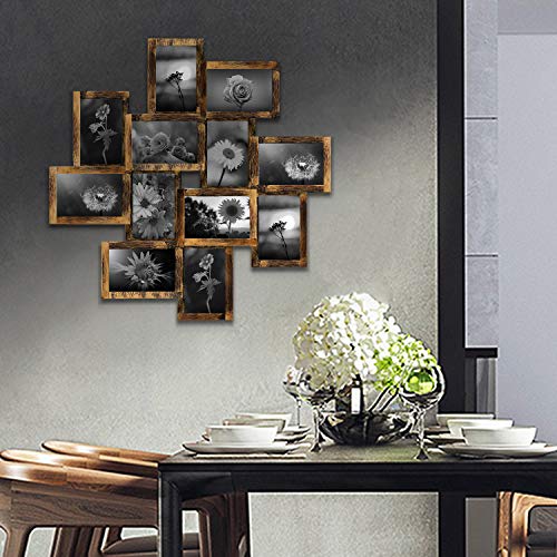 JERRY & MAGGIE - Photo Frame 24x24 Square Storm Eye PVC Picture Frame Selfie Gallery Collage Wall Hanging for 6x4 Photo - 12 Photo Sockets - Wall Mounting Design (Gold Rusted) - Thumbnail 2
