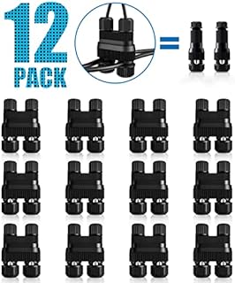 SUNVIE Fastlock2 Low Voltage Landscape Lighting Wire Connector Landscape Light Connectors Waterproof 12-18 Gauge Landscape Wire Connector for Outdoor Landscape Lighting Path Lights, 12 Pack