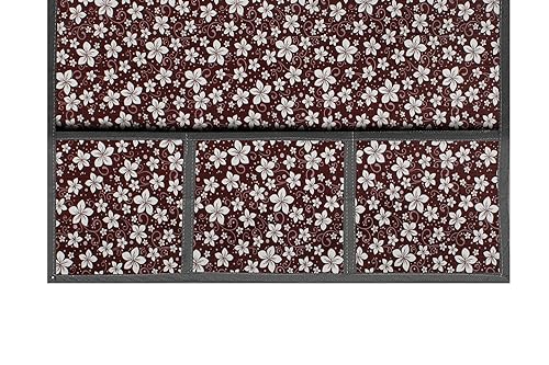Image of The Furnishing Tree Fridge Top Cover Compatible for Samsung RT37C4512BX /HL, 322 LTR WxL 65x111 in CM Floral Pattern Brown White
