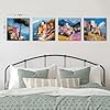 Abstract Coastal Wall Art Beach Seaside Canvas Prints for Bathroom Nature Landscape Painting Poster Colorful Mediterranean Pictures Modern Seascape Artwork for Bedroom Home Decorations 12x12" 4Pcs #2