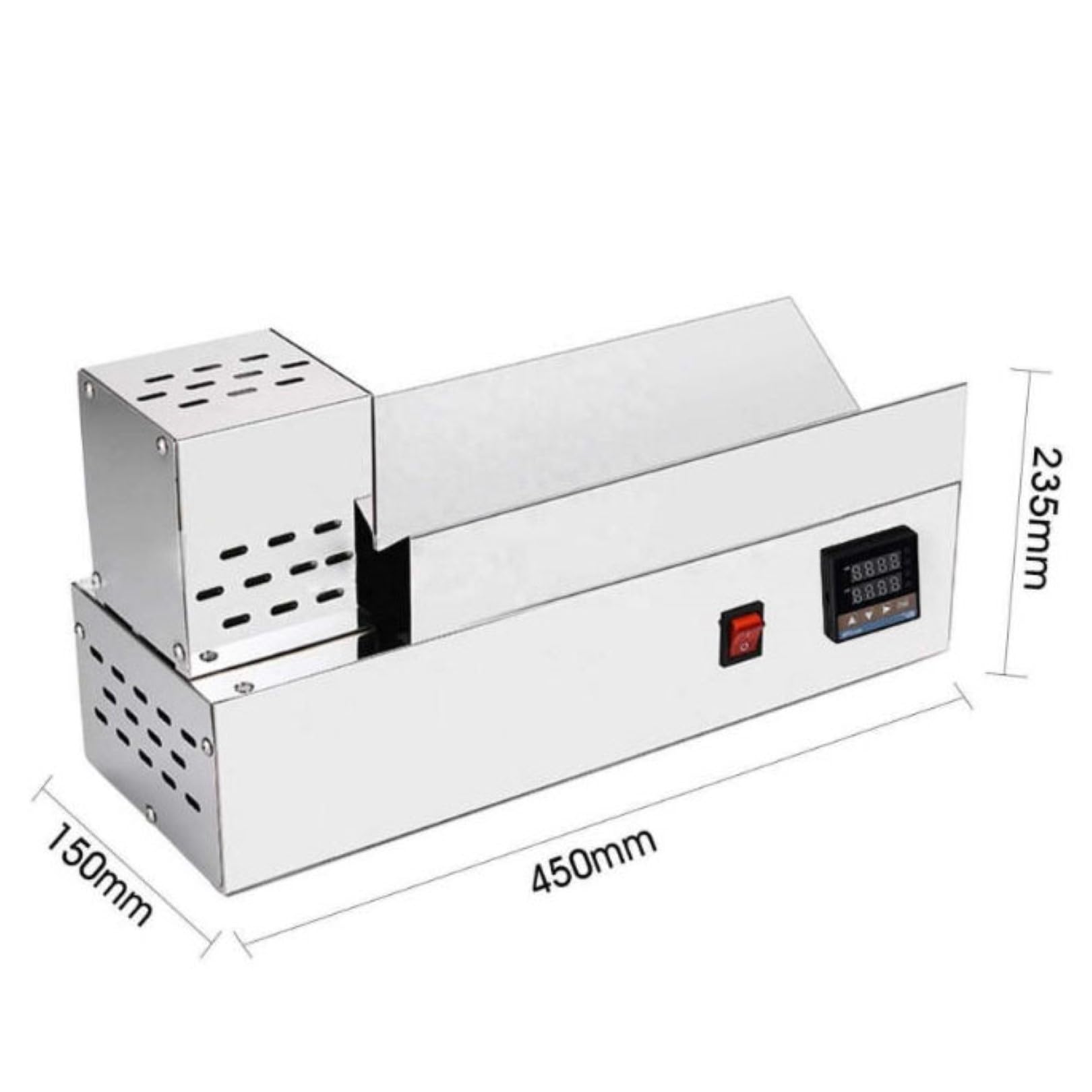 Elektrische Schrumpfmaschine 600W, Einstellbare Temperatur mit Digitalanzeige, Edelstahl Schrumpffolie für Kronkorken bis 80mm Durchmesser, Höhe 300mm