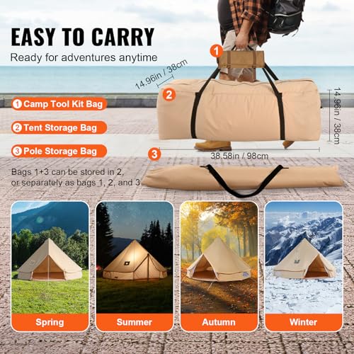 Carpa Happybuy Canvas Bell 6 m para camping familiar miniatura 6