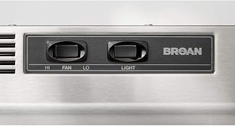 Broan-NuTone 413004 Non-Ducted Ductless Range Hood with Lights Exhaust Fan for Under Cabinet, 30-Inch, Stainless Steel