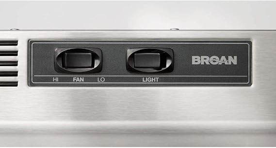 Broan-NuTone 413004 Non-Ducted Ductless Range Hood with Lights Exhaust Fan for Under Cabinet, 30-Inch, Stainless Steel