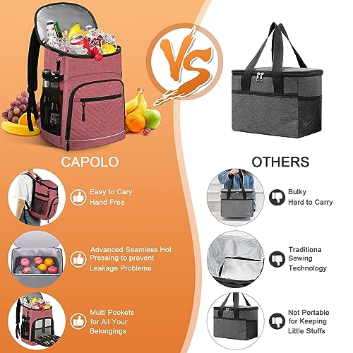 Cooler Backpack Insulated Leakproof Waterproof Backpack Cooler Bag 30 Cans, Large Capacity Lightweight Travel Camping Beach Backpack Cooler Ice Chest For Men And Women, Pink #TOP4