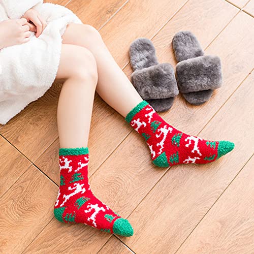 Image of Toes Home Fuzzy Socks for Women, 6 Pairs Cozy Winter Fluffy Slipper Socks