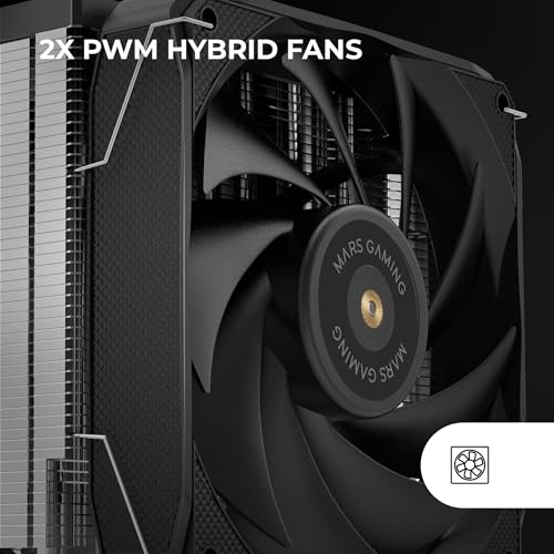 Disipador CPU para jugar y renderizar con 2 ventiladores de aspas híbridas 4