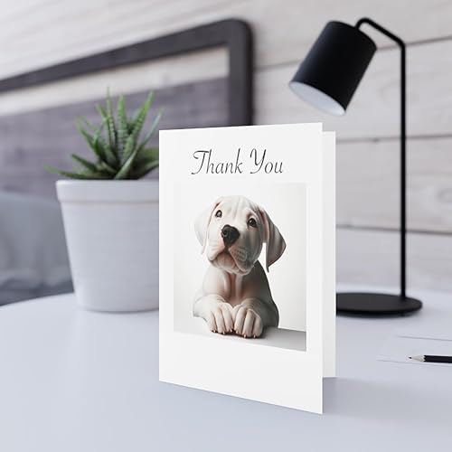 Miniatura 5 de DistinctInk Greeting CardNote Card -Dogo Argentino Puppy Photograph Birthday - PACK of 5