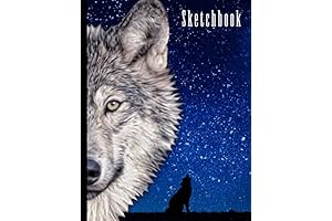 Personalized Wolf Themed Sketchbook | 8.5" x 11", 108 Pages