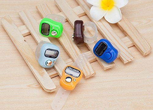 Krismile New 5Ps Pcs Mini Digit Lcd Fingerring Tally Counter Electronic Digital Manual Electronic Counter #L0192623,Ramdom Color #TOP3